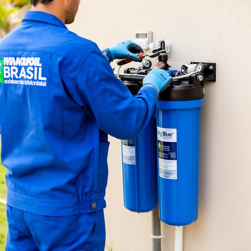 Técnico Purificadores da Bahia uniformizado